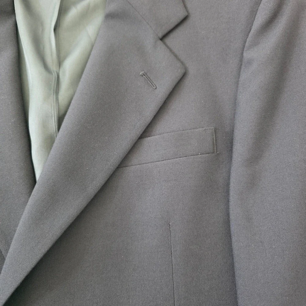 Jos A Bank Executive Collection Mens 40R Navy Blue 100% Wool Gold Button Blazer